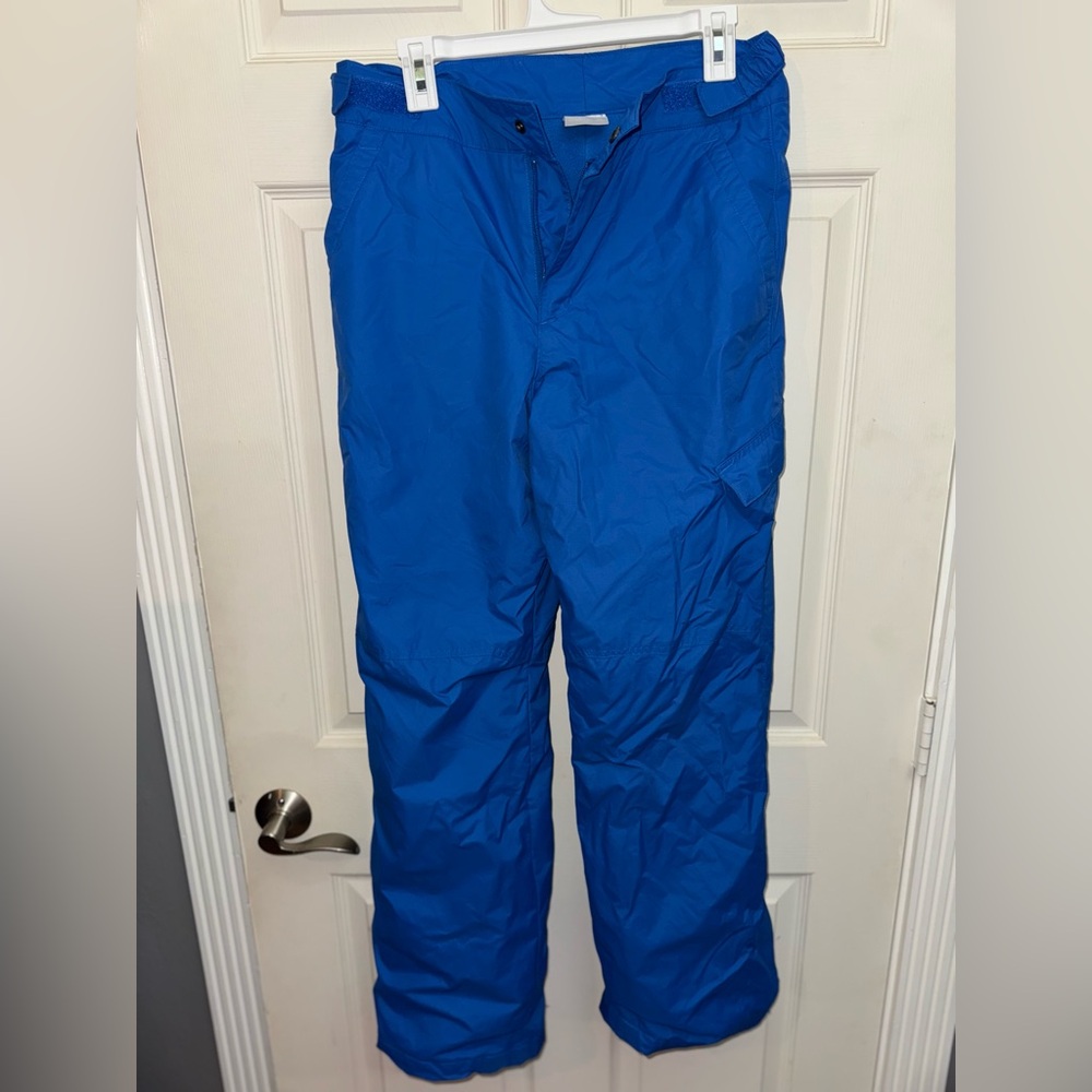 Columbia Blue Cargo Ski Snow Pants Water-Resistant Insulated